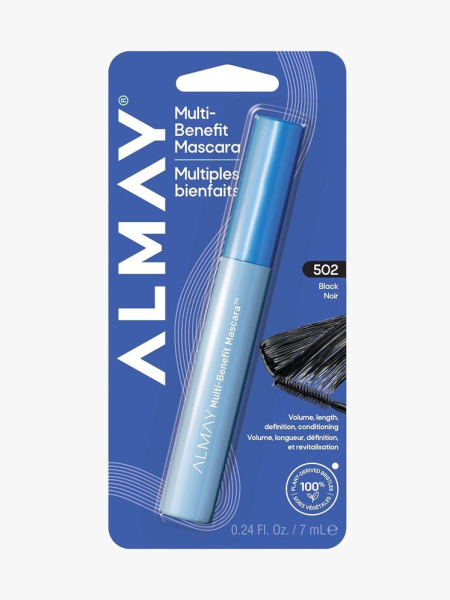 Almay Multi-Benefit Mascara in branded component on a light gray background